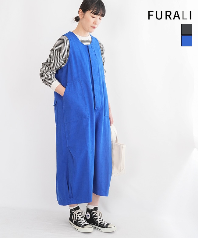 [25SK124A]FURALI(フラリ) フライトジャンパースカート / サロペットスカート ノースリーブワンピース