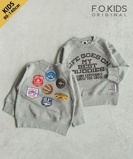 【SALE 20%OFF】[R411155]F.O.KIDS(エフオーキッズ) ワッペントレーナー 子供服 トップス 90/100/110/120/130/140 【メール便対応可】 セール