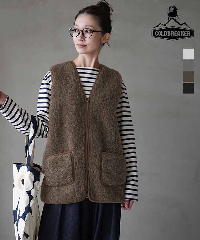 [9362]COLD BREAKER(コールドブレイカー) ウールボアベスト レディース アウター