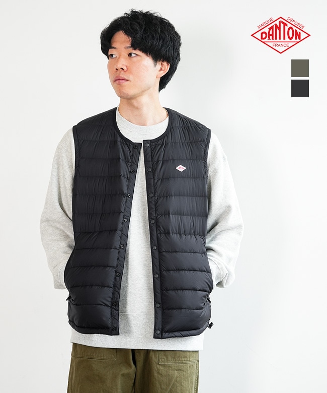 ◇[DT-A0026RRT]DANTON(ダントン) INNNER DOWN CREWNECK VEST インナーダウン クルーネック ベスト メンズ トップス インナーベスト ダウンベスト 定番 重ね着