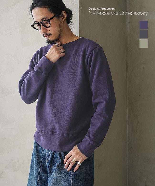 [90012229]NECESSARY or UNNECESSARY/N.O.UN(ネセサリーオアアンネセサリー/ナウン) HOT MAC ホットマック メンズ トップス プルオーバー スウェット 長袖 ボートネック カットソー