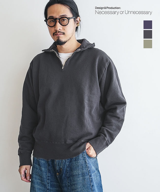 [90012228]NECESSARY or UNNECESSARY/N.O.UN(ネセサリーオアアンネセサリー/ナウン) HOT MAC ZIP ホットマック ジップ メンズ トップス プルオーバー スウェット 長袖 カットソー