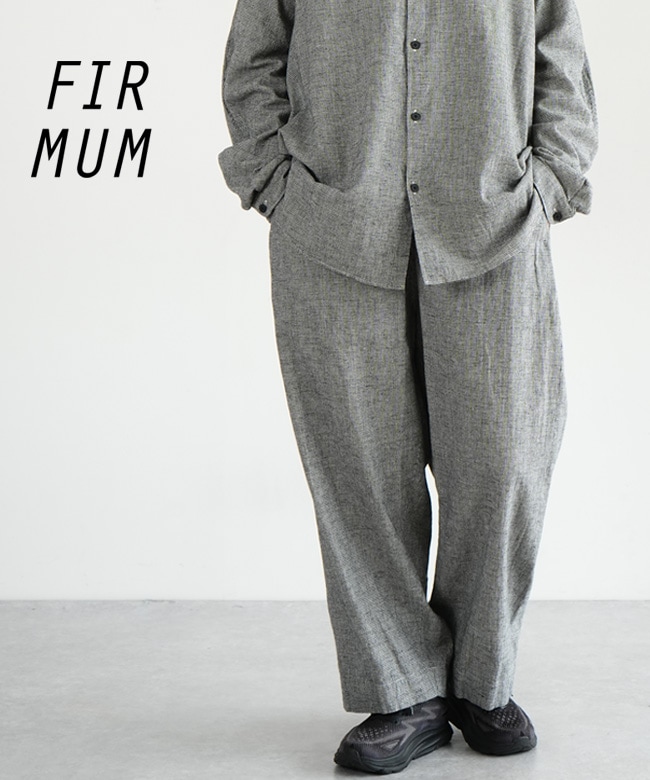 [SN-FR0103PF]FIRMUM(フィルマム) コットン&リネン・プレーンシーチング ワイドストレートパンツ レディース ボトムス