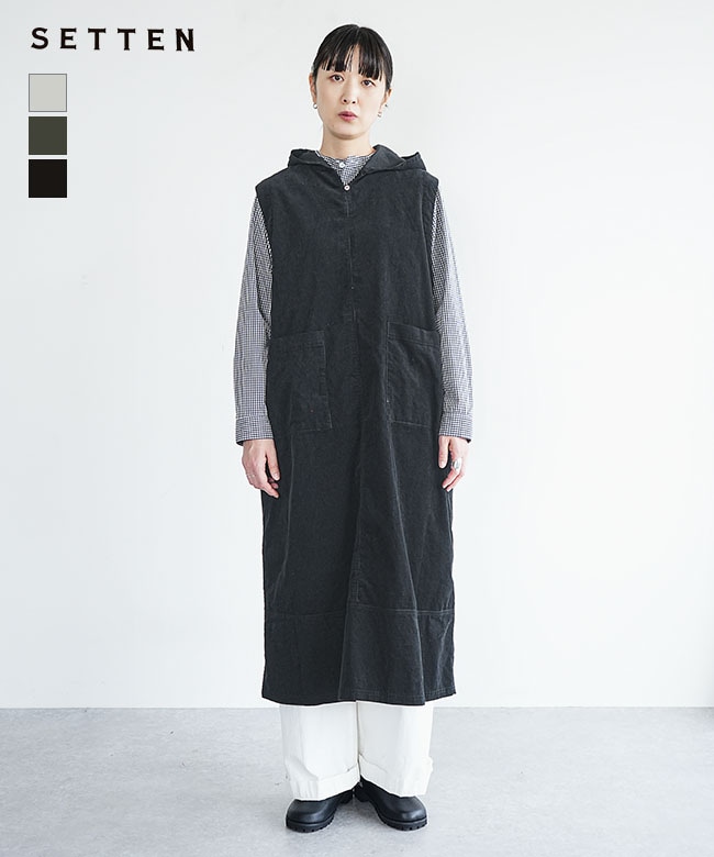 【SALE 20%OFF】[SET-1093]SETTEN(セッテン) コーデュロイフーディベストワンピース レディース 女性 セール