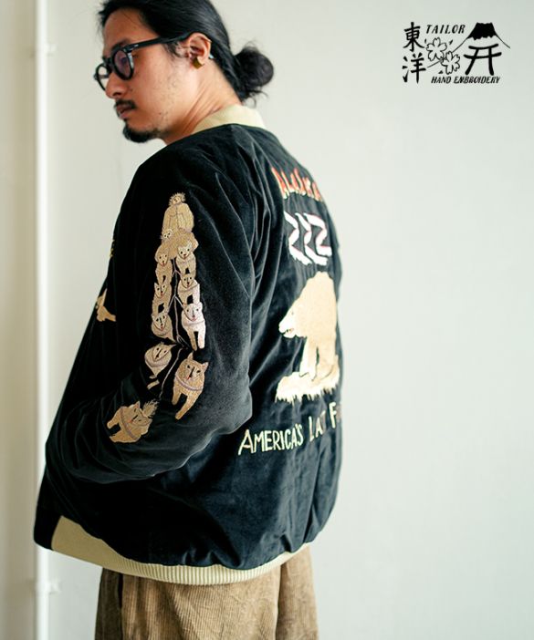 [TT15792]TAILOR TOYO(テーラー東洋) Late 1950s Style Velveteen Souvenir Jacket “POLAR BEAR” × “ALASKA MAP” 1950年代後期モデル ベルベティーン スーベニアジャケット 