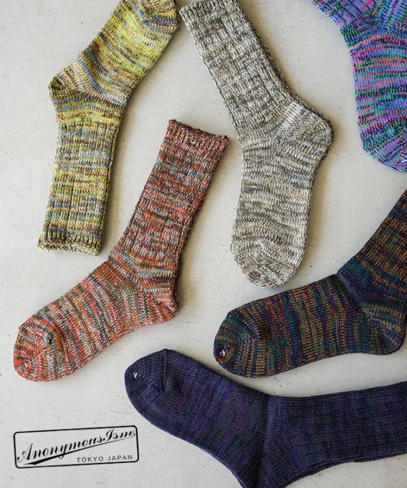 [80878700]ANONYMOUSISM(アノニマスイムズ)Mix Crew ミックスクルー ソックス 靴下 レディース メンズ【メール便対応可】