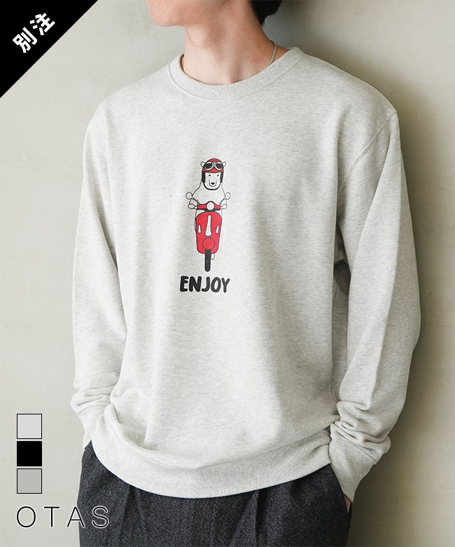 [F-25AW252WH]OTAS(オータス) プリントT メンズ トップス 長袖 男性 Tシャツ