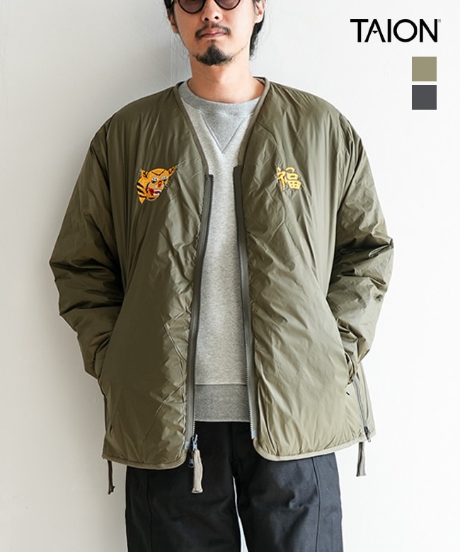 [TAION-JK03JS]TAION(タイオン)【収納袋付き】 REVERSIBLE VETJAN DOWN JACKET ジャパンスペシャル リバーシブル ベトジャン ダウンジャケット
