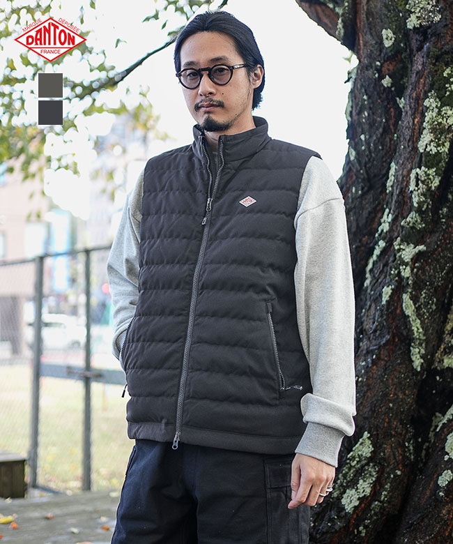 ◇[DT-A0189PWL]DANTON(ダントン) MIDDLE DOWN ZIP STAND COLLAR VEST ミドルダウン ジップ スタンドカラー ベスト メンズ トップス アウター ダウンベスト インナーダウン アウターダウン