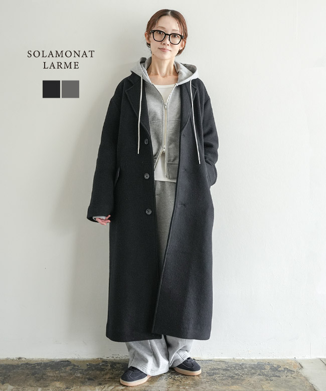 ◇[LARM-IT-CTMT]SOLAMONAT LARME(ソラモナラーム) メルトンコート レディース アウター チェスターコート