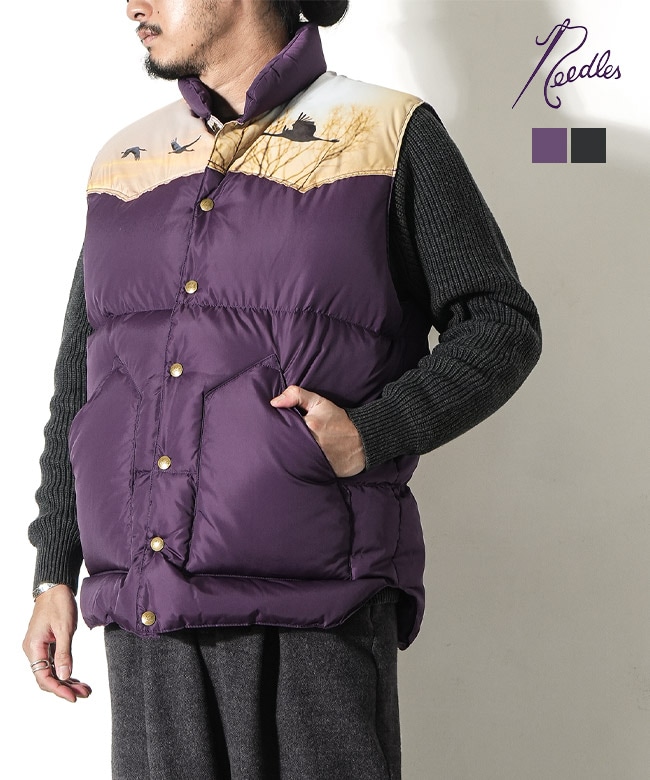 [RW431]NEEDLES(ニードルズ) 〈NEEDLES〉×〈ROCKY MOUNTAIN FEATHERBED〉Down Vest ダウンベスト メンズ ロッキー マウンテン フェザー ベッド コラボ アウターベスト