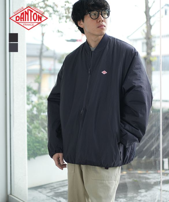 ◇[DT-A0705PRD]DANTON(ダントン) NYLON BOMBER JACKET ナイロン ボンバー ジャケット メンズ トップス ブルゾン ジャンパー リブ ジップアップ ミリタリー シンプル
