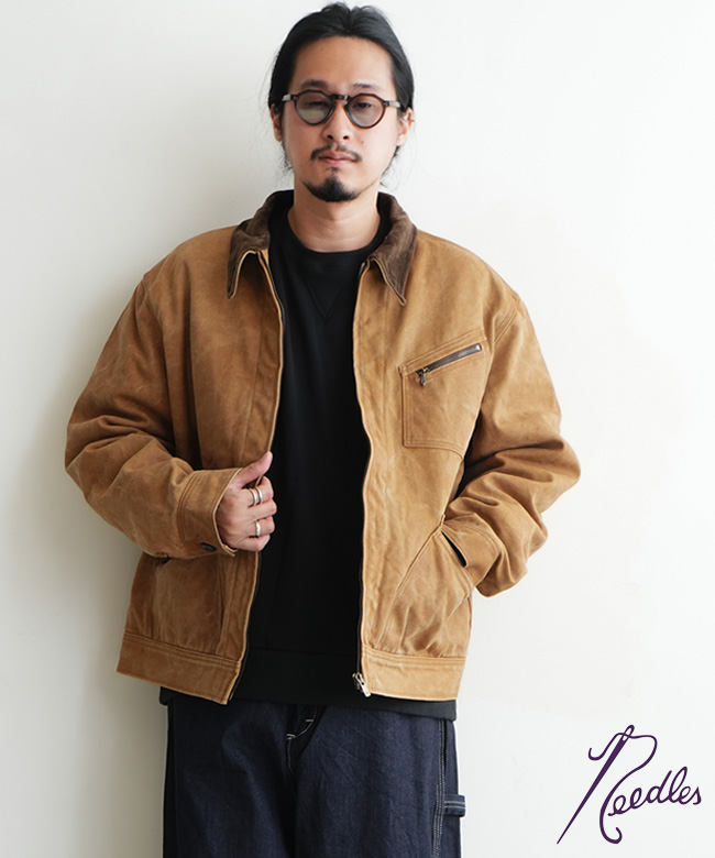 [RW203]NEEDLES(ニードルズ) Zipped Work Jacket - Duck Canvas / Kakishibu Paint ジップド ワーク ジャケット - ダック キャンバス / カキシブ ペイント メンズ トップス ブルゾン ジャンパー