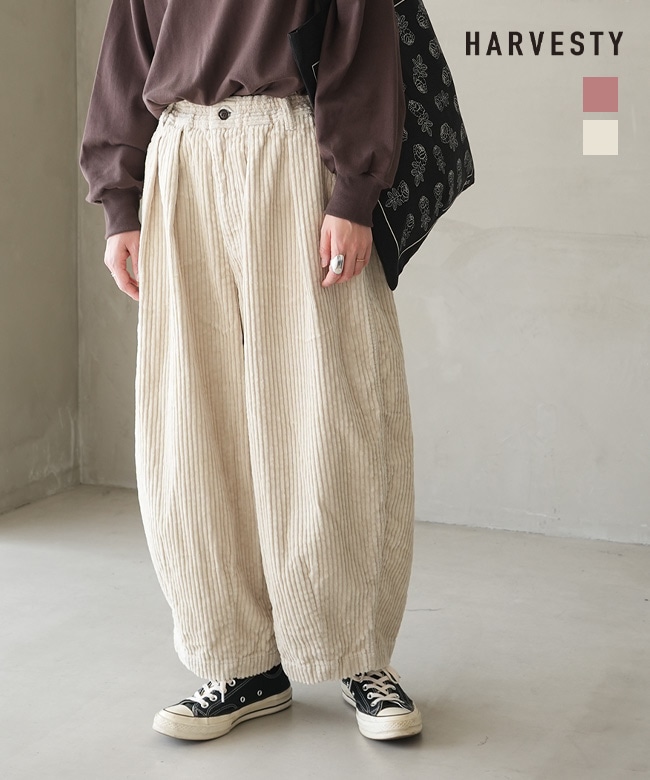 A12425]HARVESTY(ハーベスティ) BIG CORDUROY CIRCUS PANTS ビッグ