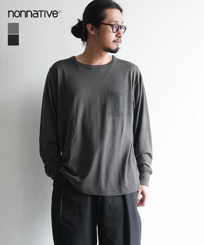 [NN-C4714]nonnative(ノンネイティブ) DWELLER L/S MERINO WOOL OVERDYED ドウェラー ロングスリーブ メリノウール オーバーダイド メンズ トップス カットソー クルーネック プルオーバー