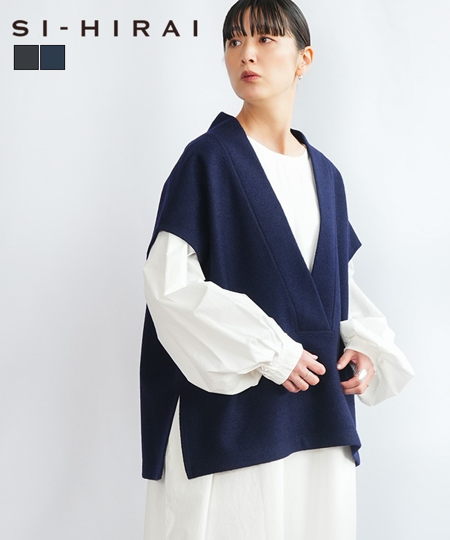 CHAW25-4606]SI-HIRAI(スーヒライ) V-NECK PO GILLET Vネックプル