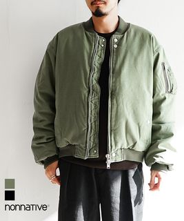 【SALE 50%OFF】nonnative(ノンネイティブ) TROOPER PUFF BLOUSON COTTON BACKSATIN PIGMENT DYE WITH WINDSTOPPER トルーパーパフブルゾン コットンバックサテン ピグメントダイ ウィズ ウィンドストッパー メンズ トップス ジャケット MA-1 セール [NN-JU4702]