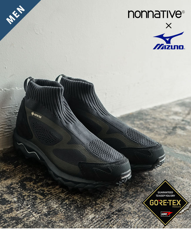 nonnative(ノンネイティブ) × Mizuno(ミズノ) WAVE MUJIN TL MID GTX ウェーブ ムジン TL ミッド ゴアテックス メンズ シューズ スニーカー ミドルカット GORE-TEX 防水 撥水 透湿 [NN-F4751]