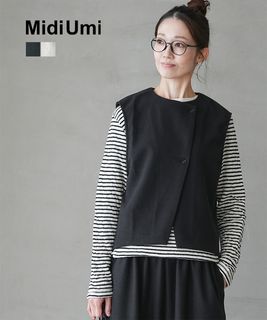 【SALE 20%OFF】[4-710017]Midi Umi(ミディウミ) flannel touch vest フランネルタッチベスト レディース セール