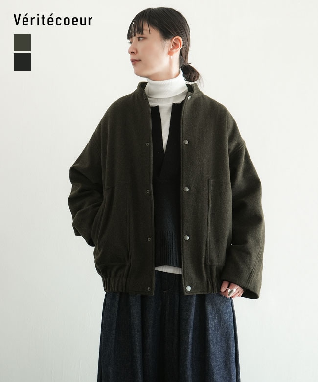 VC-2791]Veritecoeur(ヴェリテクール) ウールフラノブルゾン アウター