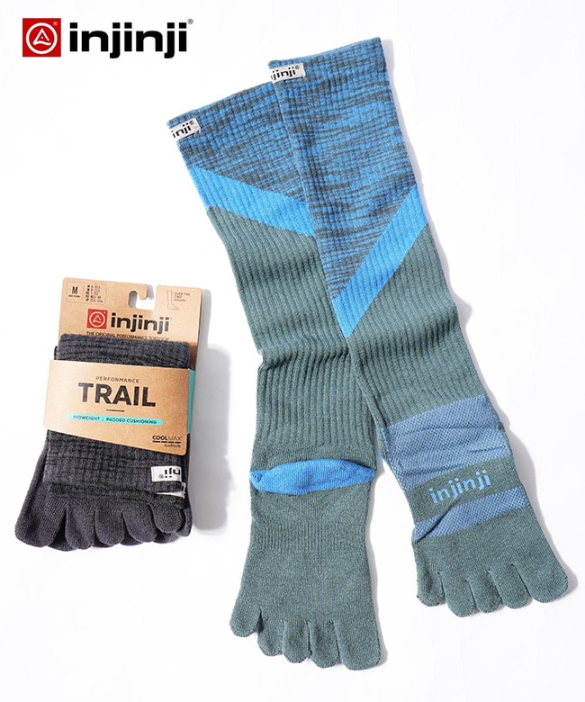 【SALE 30%OFF】[213190]injinji(インジンジ) トレイルミッドウェイトOTC オーバーザカフ ソックス トレイルランニング 靴下  五本指 運動 スポーツ 保温 快適 ハイソックス セール