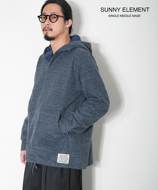 [S-043]SUNNY ELEMENT(サニーエレメント) Grove Shirt/Cotton Melton グローブシャツ コットンメルトン メンズ トップス ボタンシャツ シャツジャケット フード パーカー