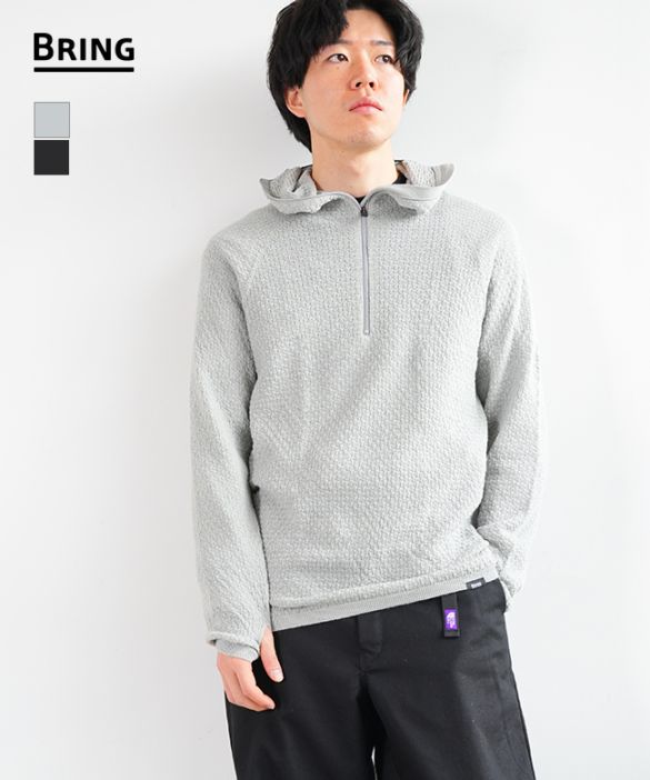 [BW0505]BRING(ブリング) WUNDERWEAR HALF ZIP HOODIE ワンダーウェアー ハーフジップ フーディー ユニセックス メンズ  レディース
