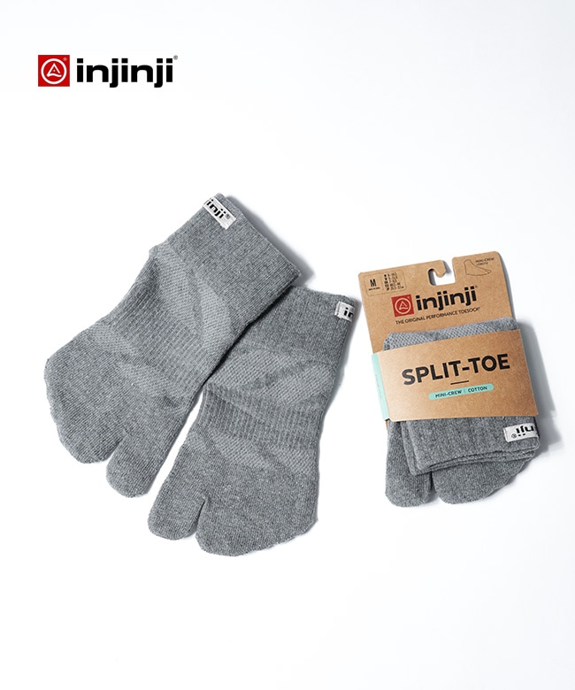 [352030]injinji(インジンジ) スプリットトゥミニクルー ソックス トレイルランニング 靴下 足袋 運動 スポーツ 保温 快適 【メール便対応可】