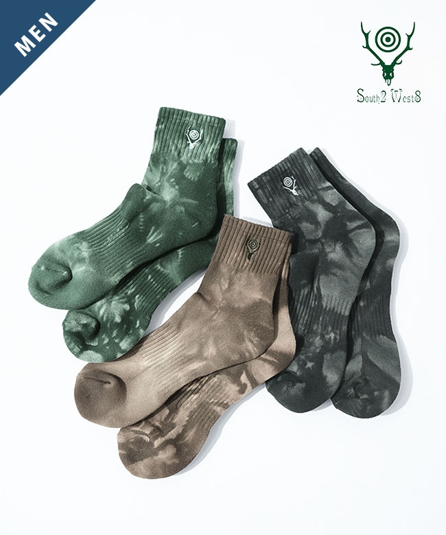 [SX621]South2West8(サウスツーウエストエイト) Socks - Tie Dye - ソックス 靴下 メンズ