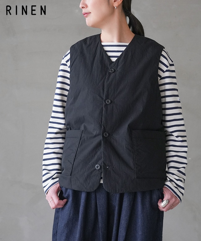 R27601]RINEN(リネン)綿ナイロンタイプライター 中綿ボンディング