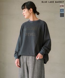 【SALE 30%OFF】BLUE LAKE MARKET(ブルーレイクマーケット) AZUMA 裏毛 ラグランプリントヘムタックプルオーバー〈CROSSCOUNTRY HOPEWELL〉カットソー スウェット セール [B-513027]
