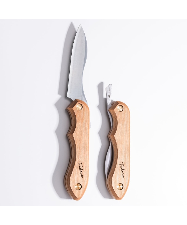 [001112] FEDECA フェデカ / 折畳式料理ナイフ リップルブラック【積層強化木（黒）】【ラッピング対象外】【沖縄・北海道・離島配送不可】