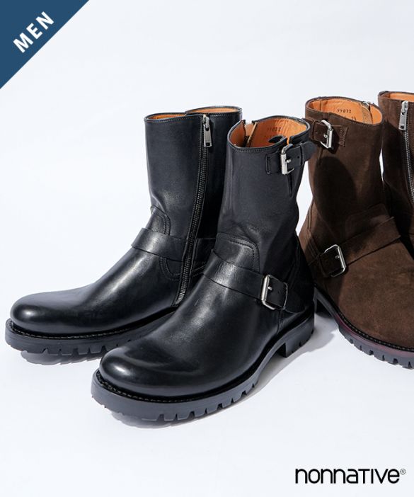 NN-F4703]nonnative(ノンネイティブ)BIKER ZIP UP BOOTS COW LEATHER