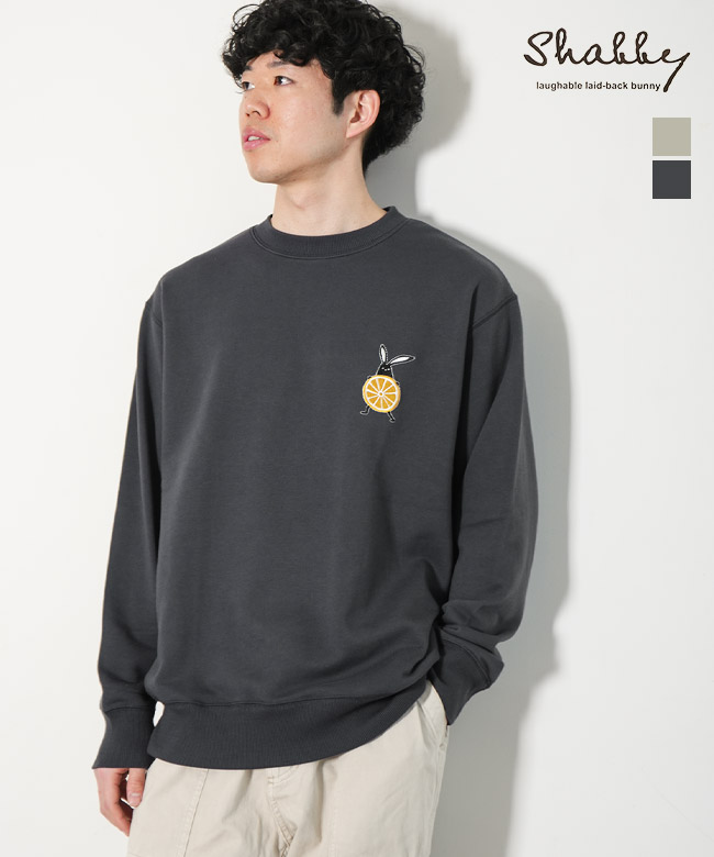 [SHA-261-05]ALLOWED TO UNFOLD/Shabby(アロウド トゥ アンフォールド/シャビー) レモンSHABBYスウェット 長袖 トップス メンズ