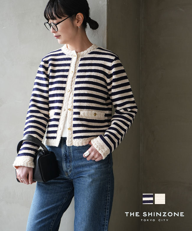 [26SMSNI04]THE SHINZONE(ザ シンゾーン) CROCHET KNIT JACKET クロシェニットジャケット カーディガン トップス レディース