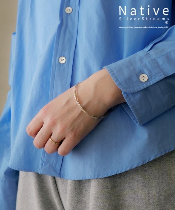 [NSS1005180]Native SilverStreams(ネイティブ・シルバーストリームズ) LIQUID SILVER BRACELET リキッドシルバーブレスレット【5連 18cm】(02-0454)