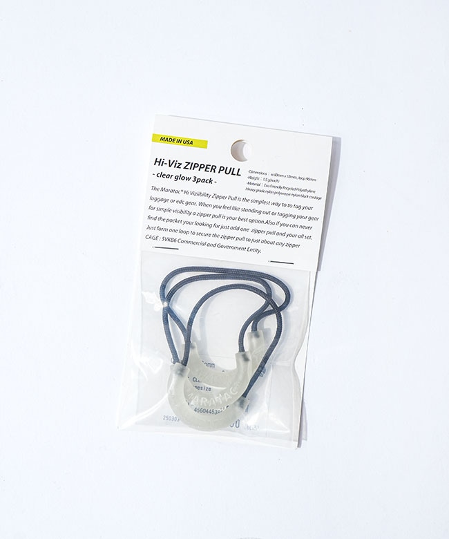 [3631cl]County Comm(カウンティーコム) Maratac Zipper Pull-Hi Viz Clear Glow マラタック ジッパープル ファスナー引き手 3点セット【メール便対応可】