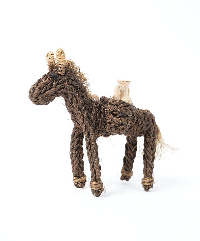 [1126]佃企画(TSUKUDA&CO.) BURRO SISAL MARRON CON CANTAROS  オブジェ ロバ