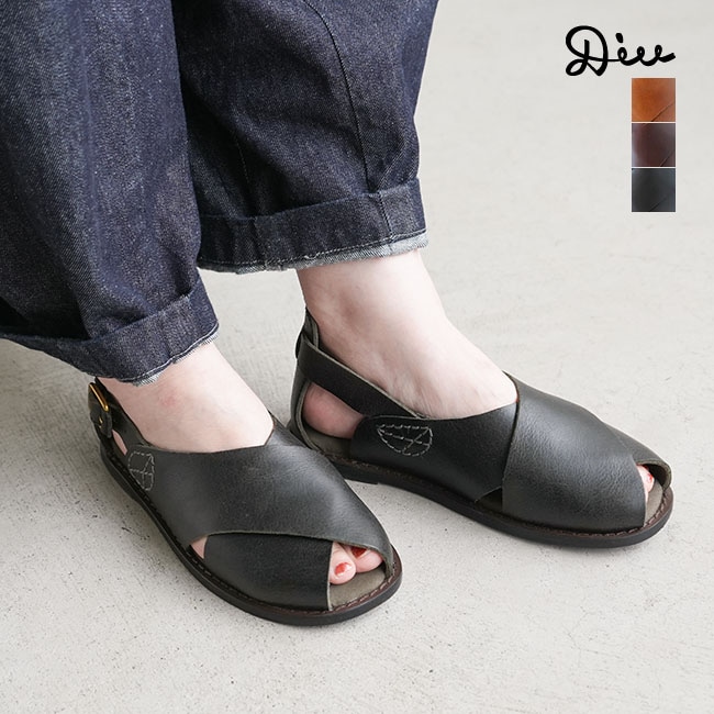 ◇【訳あり 20%OFF】Diu(ディウ) クロスレザーサンダル/レディース/シューズ/靴 [113D1540]