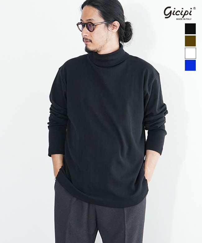◇【訳あり 40%OFF】GICIPI(ジチピ)CAVALLO カバッーロ ハイネックベーシックフィットカットソー タートルネックニットソー 長袖 セール [2410A]