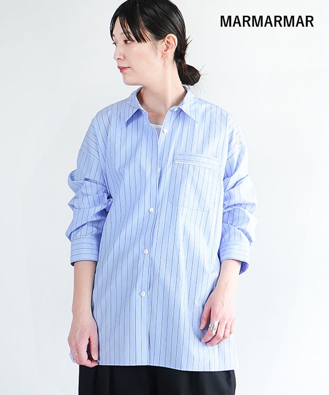 [1-830123]MARMARMAR(マーマーマー) pajama back cocoon shirt パジャマバックコクーンシャツ レディース トップス