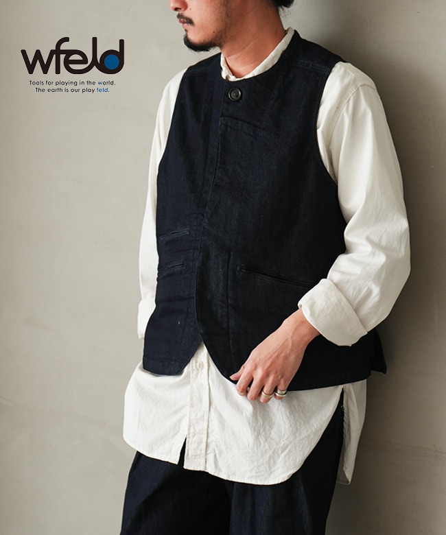 [WF-26SS-WF-11]wfeld(フェルド) FlexDura Denim Vest フレックスデュラ デニム ベスト メンズ トップス セットアップ