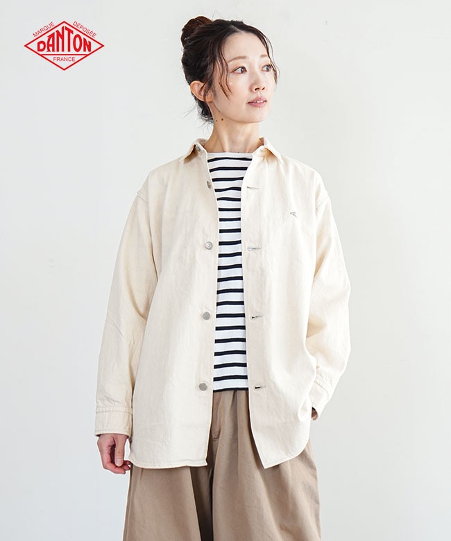 ◇[DT-B0433MHT]DANTON(ダントン) コットンドリルシャツジャケット ライトアウター レディース