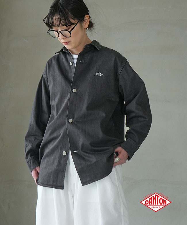 ◇[DT-B0433RKG]DANTON(ダントン) コットンドリルシャツジャケット ライトアウター レディース