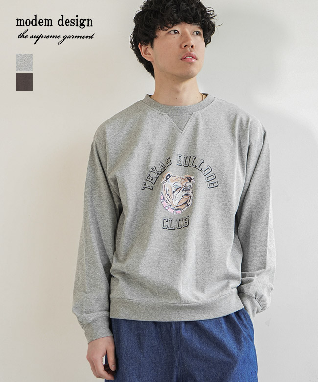 [M-2510251]modem design(モデムデザイン) BULLDOG Plain Stitch Sweat ブルドッグ プレーン ステッチ スウェット メンズ トップス トレーナー カットソー プルオーバー スウェットシャツ