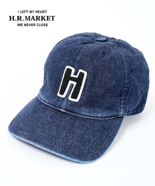 [1019430]HOLLYWOOD RANCH MARKET(ハリウッドランチマーケット)レイジーHワッペン デニムユーズド ベースボールキャップ