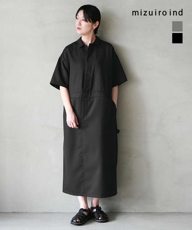 [1-250073]mizuiro ind(ミズイロインド) Painter like OP ペインターライクワンピース レディース
