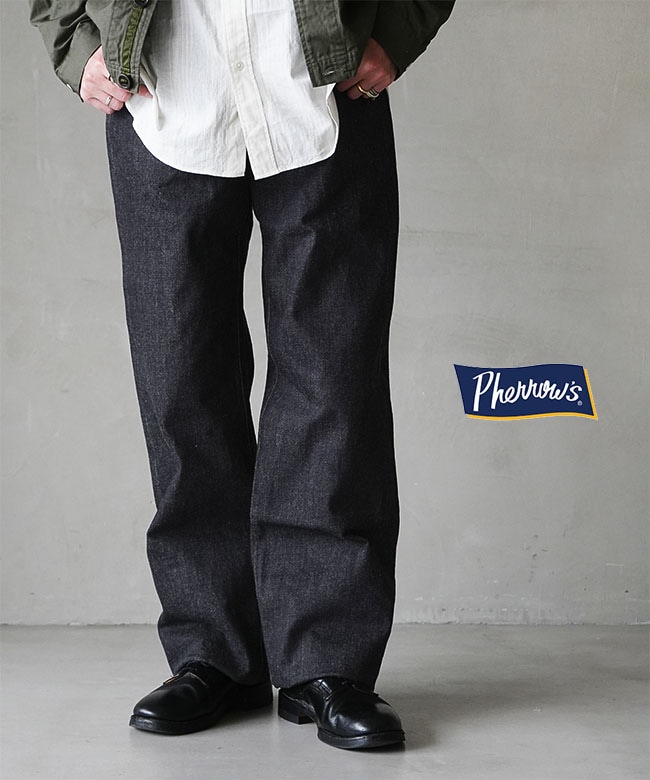 Pherrow's(フェローズ) セルヴィッジトデニムパンツ ワイドシルエット メンズ ボトムス [500SW]