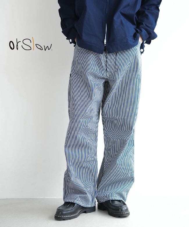 orSlow(オアスロウ) WIDE FIT 30'S HICKORY PANITER PANTS ワイドフィット 30's ヒッコリー ペインターパンツ メンズ ボトムス ワイドパンツ ワークパンツ ストライプ[01-5126-181]