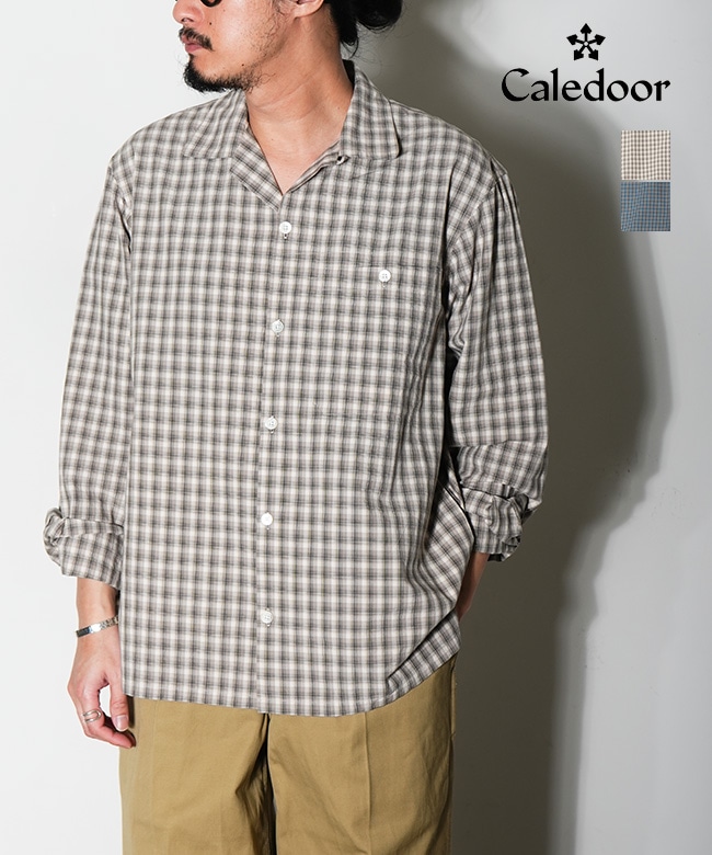 【SALE 20%OFF】Caledoor(カレドアー) Organic Cotton Rambling Check Shirts Jacket オーガニックコットン ランブリング チェックシャツジャケット メンズ トップス 長袖 ラウンドカラー[6061-1104] セール